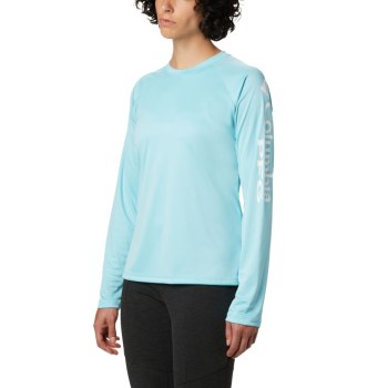 Columbia Sweater Dames, PFG Tidal II Long Sleeve Blauw Wit, 01UGFVSAP